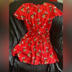 Disney Loungefly Queen of Hearts Skater Print Dress Size S